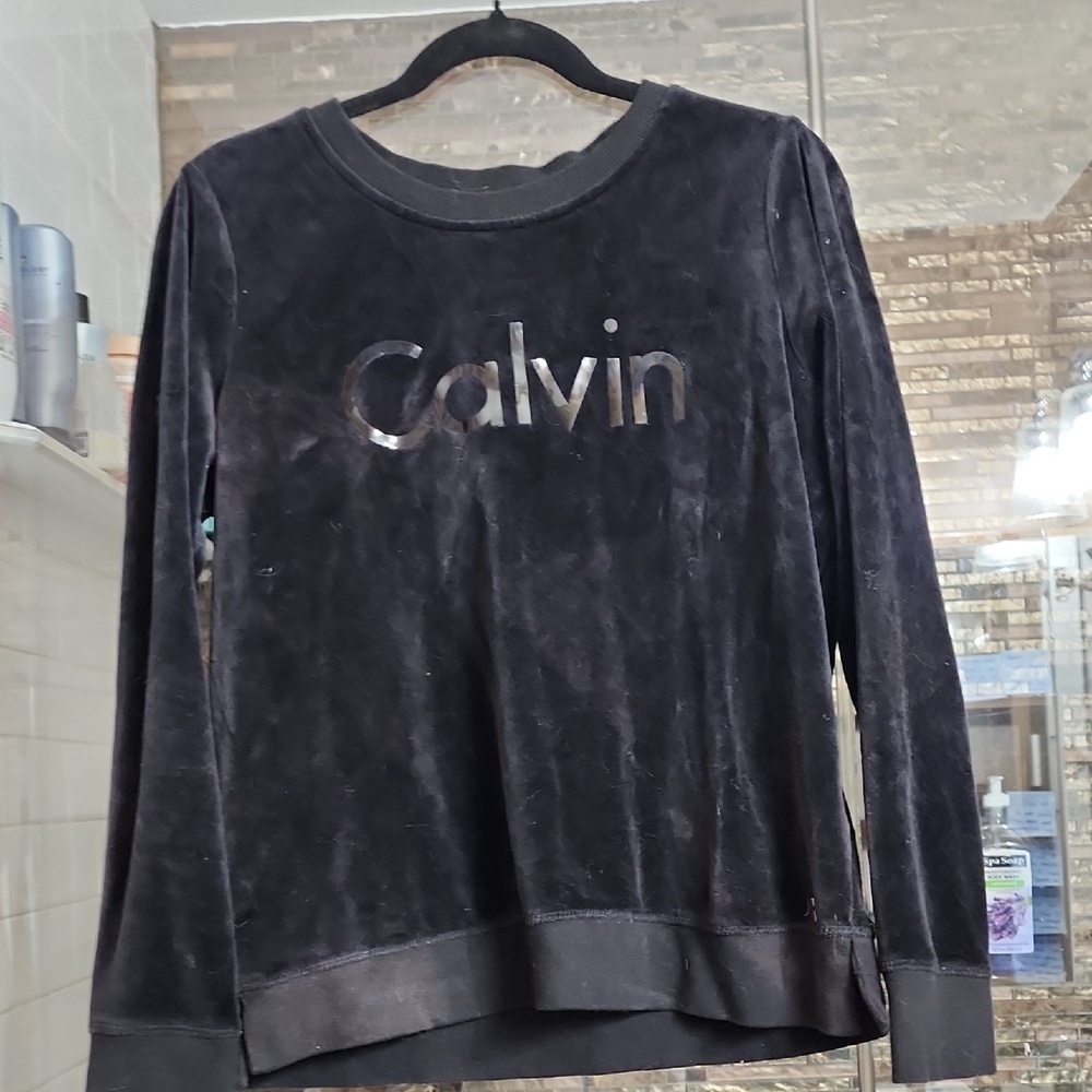 Calvin Black Velvet Sweatshirt